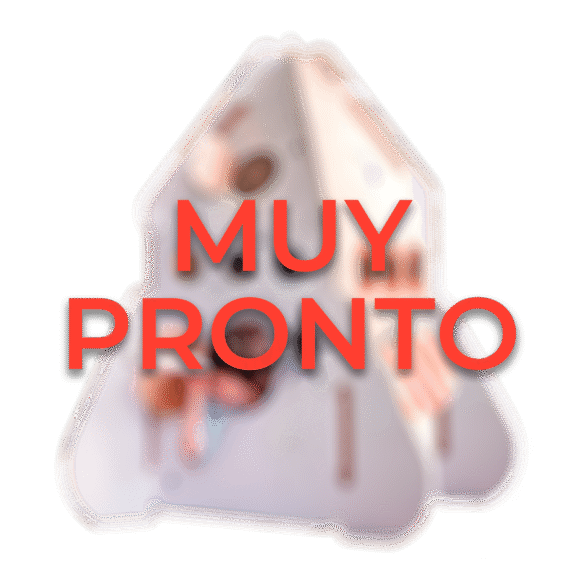 a white triangular object with red text