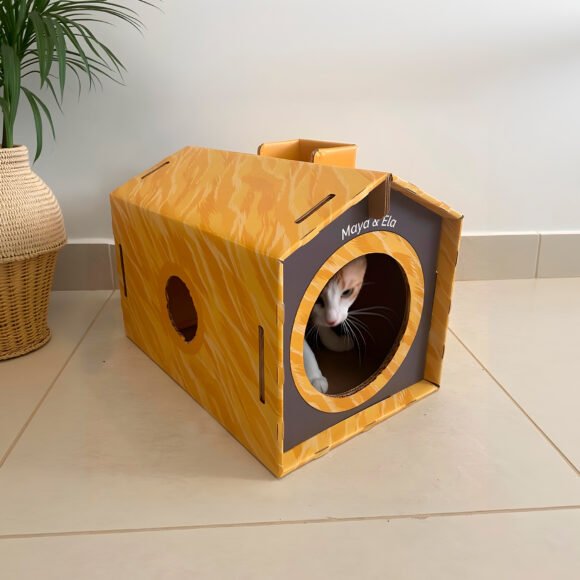 casita de carton para gatos