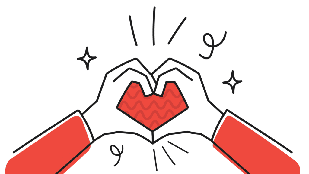 Acerca de 5 a cartoon of hands making a heart shape