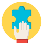 Servicios 4 a hand holding a piece of a puzzle